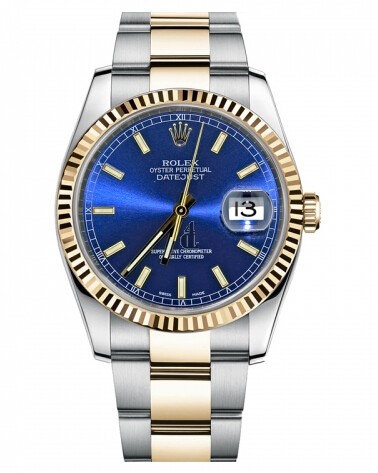 Fake Rolex Datejust 36mm Steel and Gold Blue Dial 116233 BLSO.