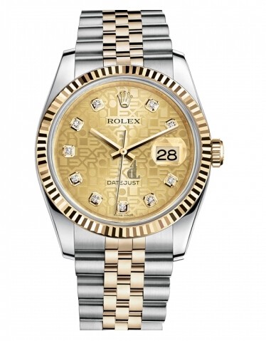 Fake Rolex Datejust 36mm Steel and Yellow Gold Champagne Jubilee Dial 116233 CHJDJ.