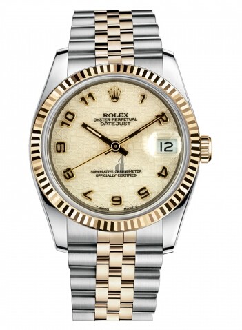 Fake Rolex Datejust 36mm Steel and Yellow Gold Ivory Jubilee Dial 116233 IJAJ.