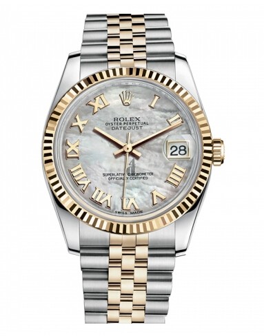 Fake Rolex Datejust 36mm Steel and Yellow Gold Mother of Pearl Dial 116233 MRJ.