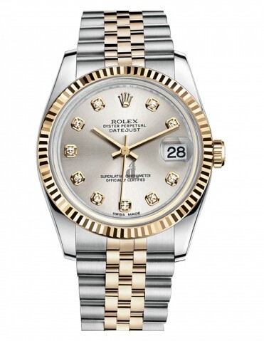 Fake Rolex Datejust 36mm Steel and Yellow Gold Silver Dial 116233 SDJ.