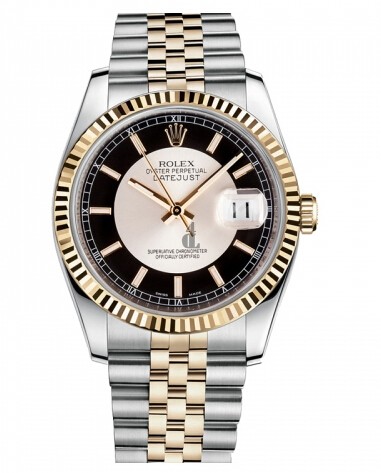 Fake Rolex Datejust 36mm Steel and Yellow Gold Black Dial 116233 STBKSJ.
