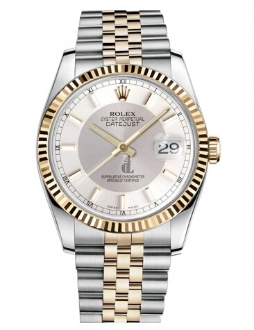 Fake Rolex Datejust 36mm Steel and Yellow Gold Silver Dial 116233 STSISJ.