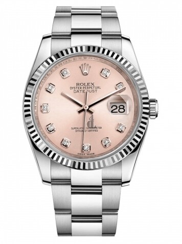 Fake Rolex Datejust 36mm Steel Pink Dial Oyster bracelet 116234 PDO.