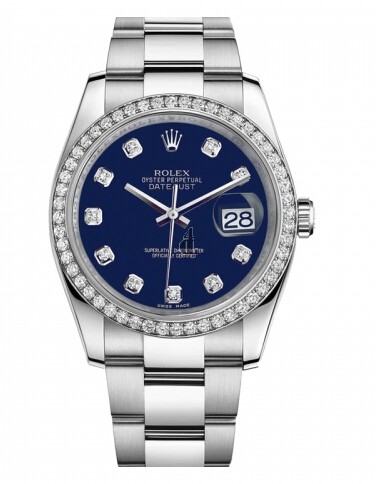 Fake Rolex Datejust 36mm Stainless Steel Blue dial 116244 BLDO.