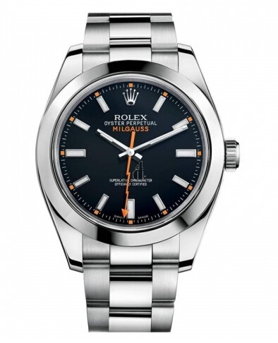 Fake Rolex Milgauss Stainless Steel Black dial 116400 BKO.
