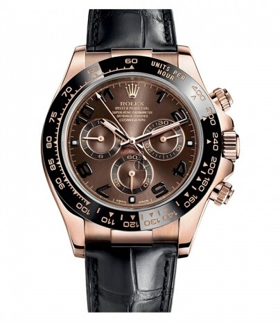 Fake Rolex Daytona Rose Gold Chocolate brown dial 116515 LNBR.