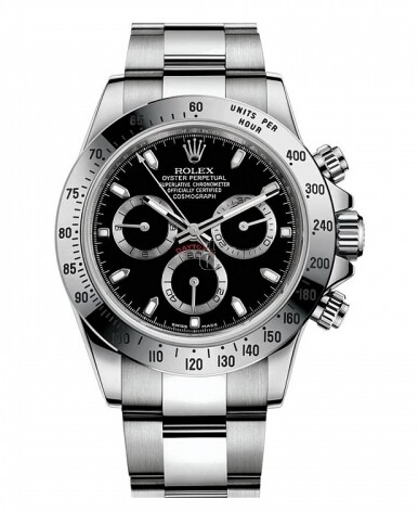 Fake Rolex Daytona Steel Black dial 116520 BLK.