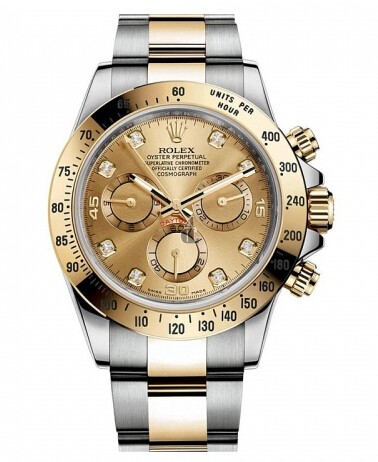 Fake Rolex Daytona Steel and Gold Champagne dial 116523 CHD.