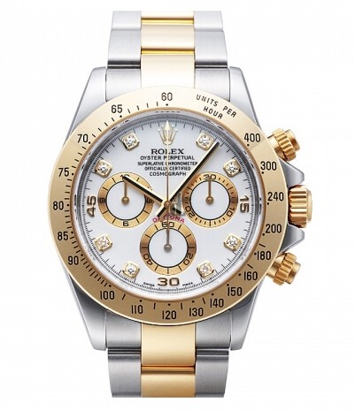 Fake Rolex Daytona Steel and Gold White dial 116523 WD.
