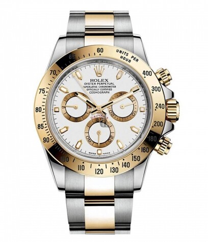 Fake Rolex Daytona Steel and Gold White dial 116523 WS.
