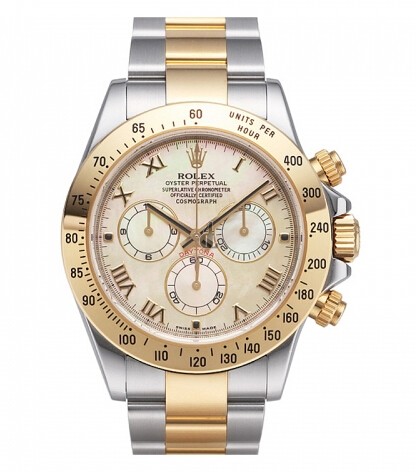 Fake Rolex Daytona Steel and Gold Yellow MOP dial 116523 YM.