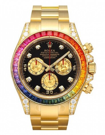 Fake Rolex Daytona Rainbow Black dial 116598 RBOW.