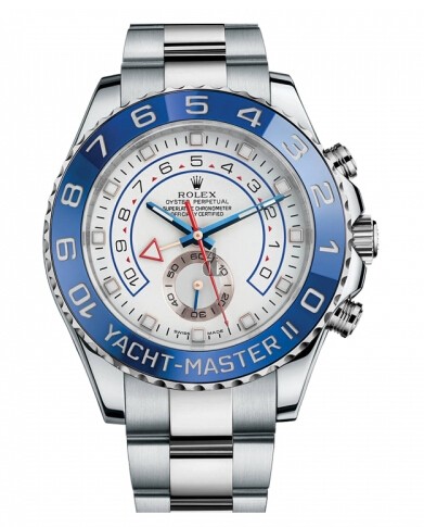 Fake Rolex Yacht-Master II White Dial Blue Bezel 116680.