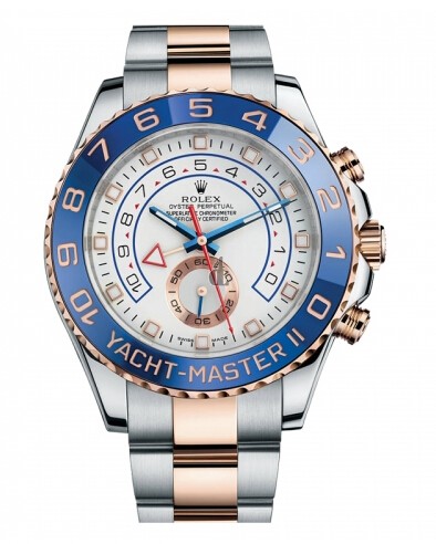 Fake Rolex Yacht-Master II White Dial Blue Bezel 116681.