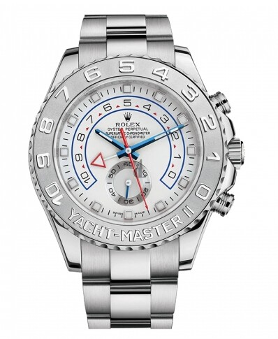 Fake Rolex Yacht-Master II White Dial Platinum Bezel 116689.