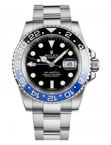 Fake Rolex GMT Master II Stainless Steel Black Dial 116710 BLNR.