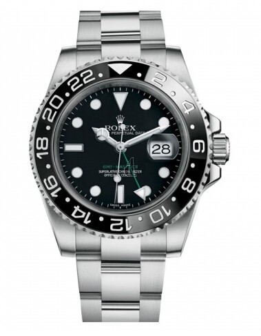 Fake Rolex GMT Master II Stainless Steel Black Dial 116710 LN.