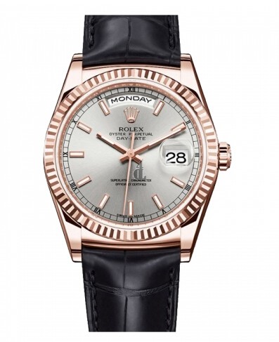 Fake Rolex Day Date Pink Gold Rhodium Dial 118135 RHL.