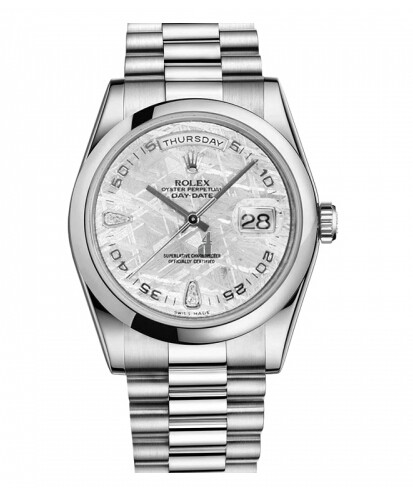 Fake Rolex Day Date Platinum Meteorite dial 118206 MTDP.