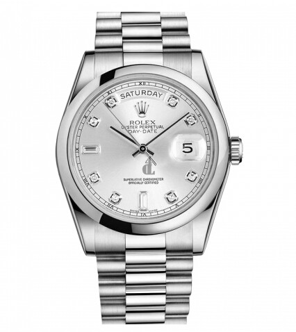 Fake Rolex Day Date Platinum Silver dial 118206 SDP.