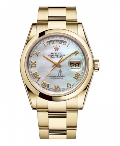 Fake Rolex Day Date Yellow Gold MOP Dial 118208 MRO.