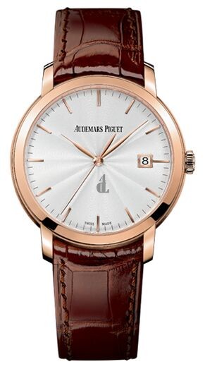 Replica Audemars Piguet Jules Audemars Silver Dial 18kt Rose Gold Men's Watch 0
