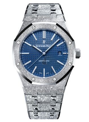 Audemars Piguet Royal Oak 15410 Frosted White Gold Blue Dial 15410BC.GG.1224BC.01