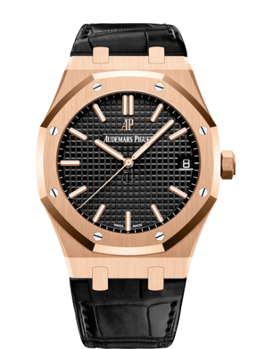 Replica Audemars Piguet Royal Oak 15500 Pink Gold/Black/Strap 15500OR.OO.D002CR.01