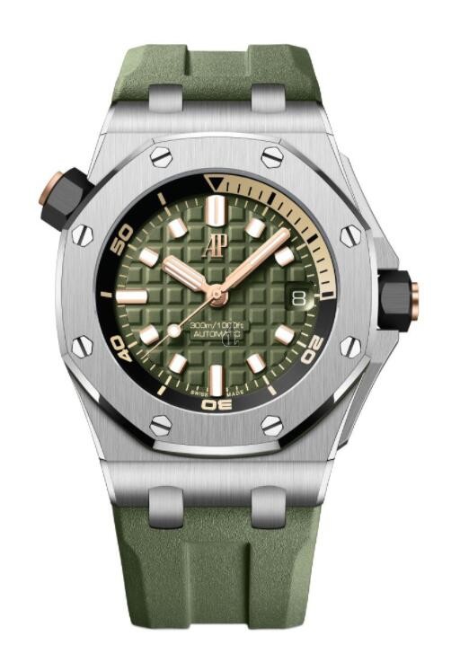 fake Audemars Piguet Royal Oak Offshore Diver Stainless Steel Green 15720ST.OO.A052CA.01