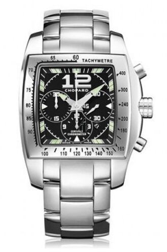 Imitation Chopard Two O Ten Automatic Chronograph Black Dial Steel Ladies Watch