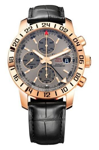 Imitation Chopard Mille Miglia Mens Rose Gold GMT Chronograph Watch