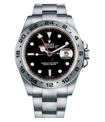 Fake Rolex Explorer II Stainless Steel Black dial 16570 BK.
