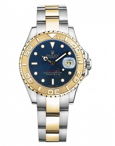 Fake Rolex Yacht-Master Stainless Steel Blue dial Ladies Watch 169623 B.