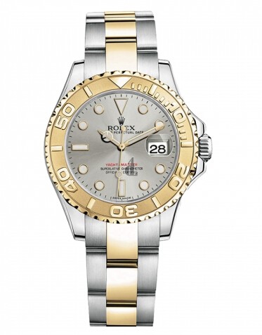 Fake Rolex Yacht-Master Stainless Steel Gray dial Ladies Watch 169623 G.