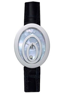 Imitation Chopard Happy Sport Oval 5 Floating Diamonds Ladies Watch