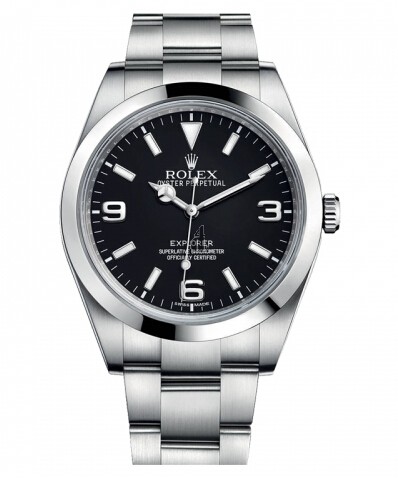 Fake Rolex Explorer Stainless Steel Black dial 214270.