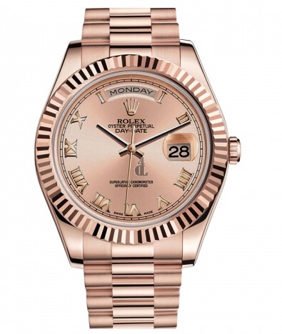 Fake Rolex Day Date II President Pink Gold Champagne dial 218235 CHRP.