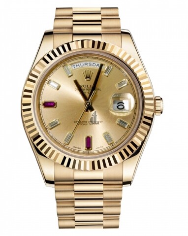 Fake Rolex Day Date II President Yellow Gold Champagne dial 218238 CHRDP.