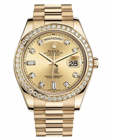 Fake Rolex Day Date II President Yellow Gold Chamapgne dial 218348 CHDP.