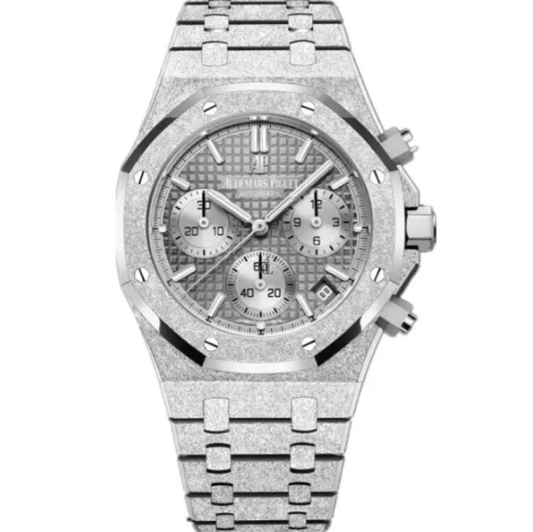 fake Audemars Piguet Royal Oak Chronograph 41 Frosted White Gold 26239BC.GG.1224BC.01