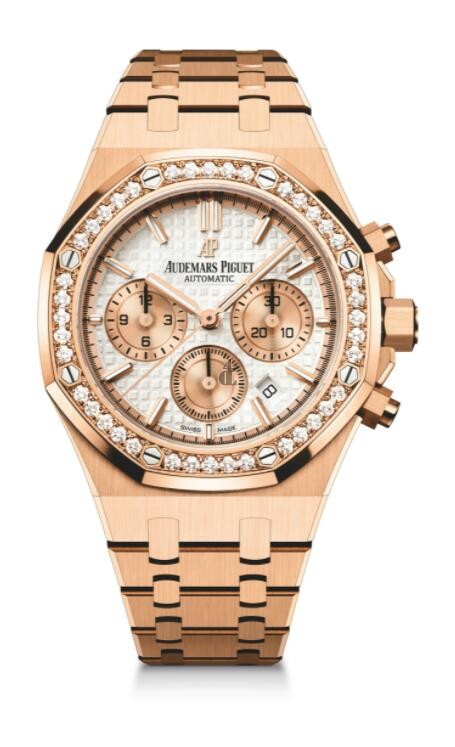 fake Audemars Piguet Royal Oak Chronograph 38 Pink Gold Diamond Silver 26315OR.ZZ.1256OR.01
