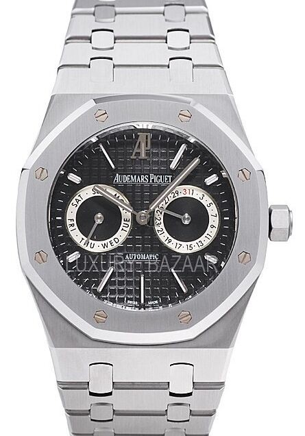 Replica Audemars Piguet Royal Oak Day-Date, Black Dial-Stainless Steel on Bracelet0