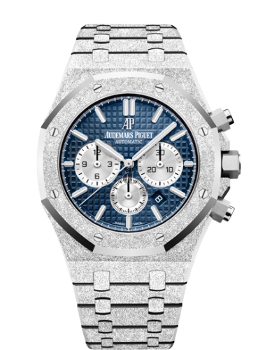 Replica Audemars Piguet Royal Oak 41 Chronograph Frosted White Gold/Blue 26331BC.GG.1224BC.02
