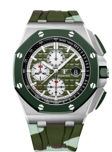 Replica Audemars Piguet Royal Oak Offshore 42 Stainless Steel/Ceramic/Khaki/Rubber 26400SO.OO.A055CA.01