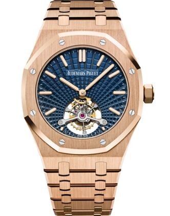 Audemars Piguet Royal Oak Ultra Thin Tourbillon Pink Gold Blue Evolutive 26522OR.OO.1220OR.01