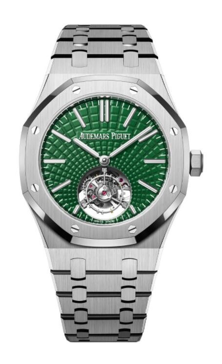 fake Audemars Piguet Royal Oak Self-Winding Flying Tourbillon Titanium Green 26534TI.OO.1220TI.01