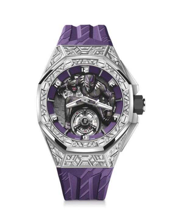 fake Audemars Piguet Royal Oak Concept Black Panther Flying Tourbillon White Gold 26623BC.GG.D077CA.01