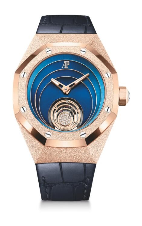 fake Audemars Piguet Royal Oak Concept Frosted Gold Flying Tourbillon Pink Gold 26630OR.GG.D326CR.01