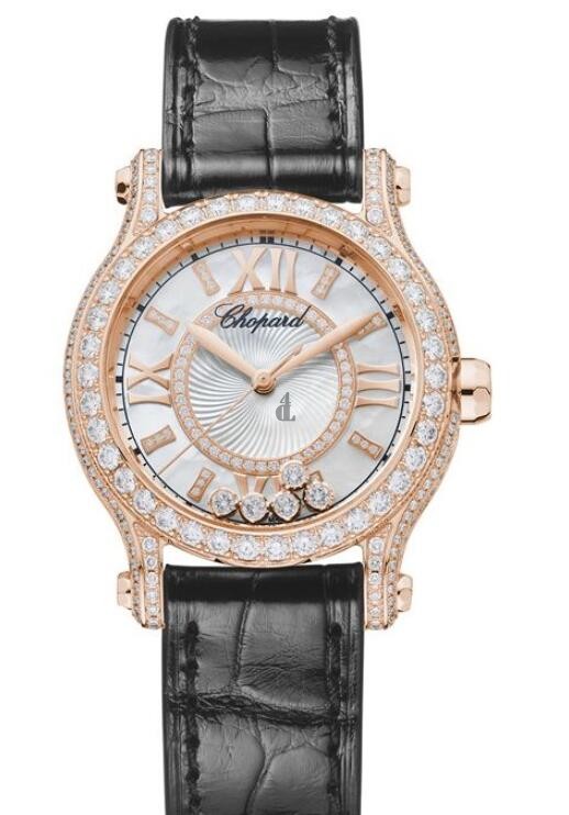 fake Chopard Happy Sport 30 MM Automatic Rose Gold Diamonds 274302-5003